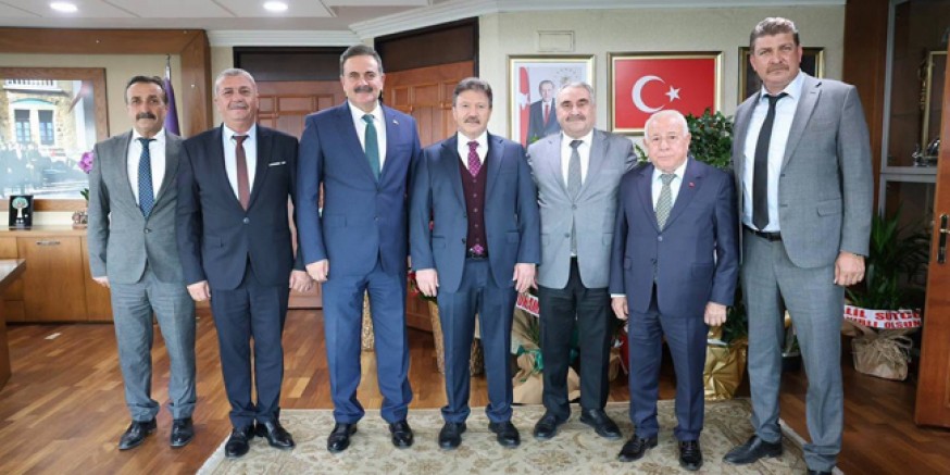 Haluk İpek ve Amasya ESOB’dan Yiğiner’e Hayırlı Olsun Ziyareti