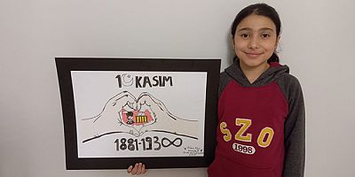 6. Sınıf Öğrencisi Eslem Nur’dan  10 Kasım’a Anlamlı Resim