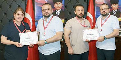 Amasya’da İki Hemşireye Teşekkür Belgesi