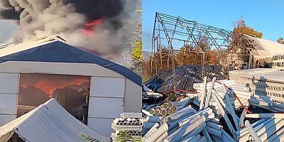 Amasya’da Plastik Deposu Alevlere Teslim Oldu