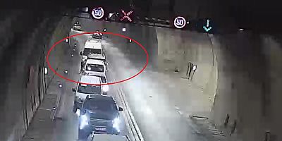 Amasya’da Tüneldeki Zincirleme Kaza Kamerada: 2 Yaralı