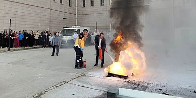 Amasya İl Sağlık Müdürlüğünde Yangın Tatbikatı