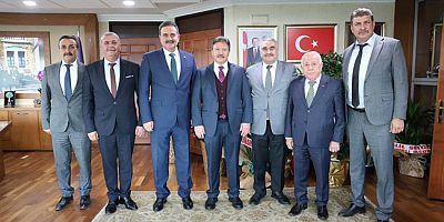 Haluk İpek ve Amasya ESOB’dan Yiğiner’e Hayırlı Olsun Ziyareti