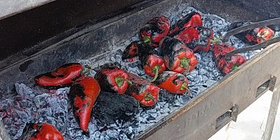 Kadınların Kışlık Hazırlığı Sürüyor; Közlenen Biberler Sofralara Hazırlanıyor