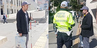 Kaldırıma Park Eden Araç, Görme Engelliyi Mağdur Etti