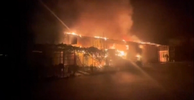 Amasya’da Nakliyat Deposunda Yangın Çıktı
